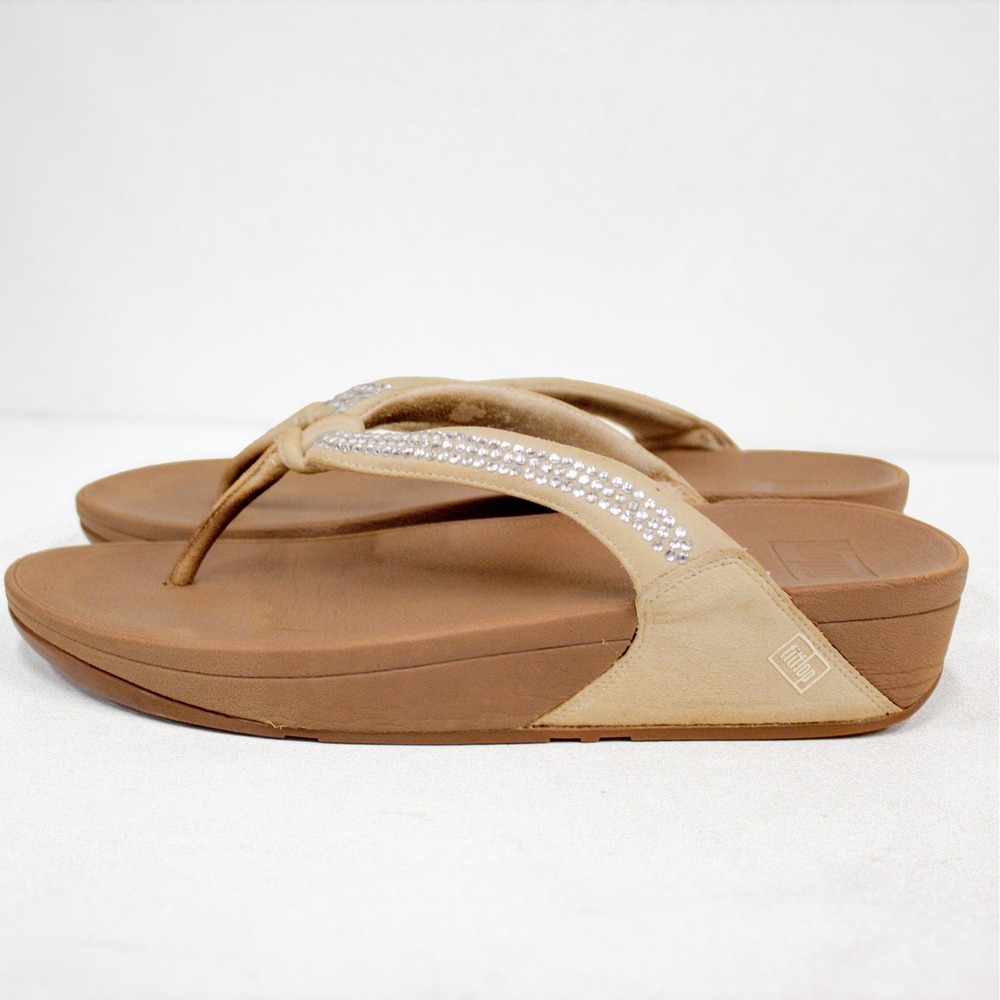 Fitflop Brown and White Sandals with Sparkle - Picture 6 of 11